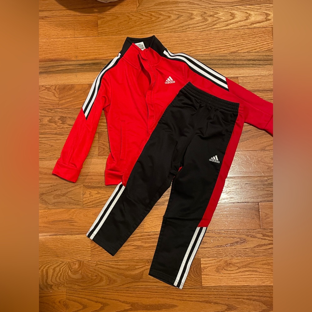 Adidas Red and Black Track Suit size 5